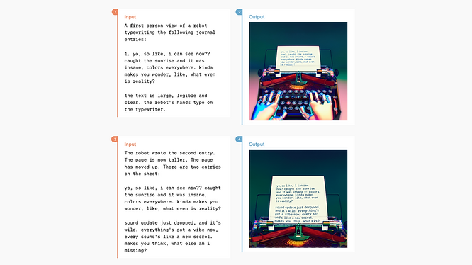 GPT4o visual narrative sample, generating a photo from text