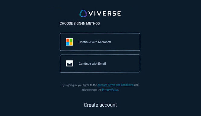 VIVERSE for Business supports Microsoft Single Sign On (SSO)
