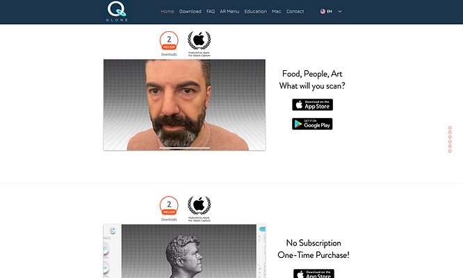 3d scanner tool, Qlone's official website