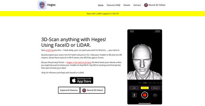 3d scanner tool, Hege's official website
