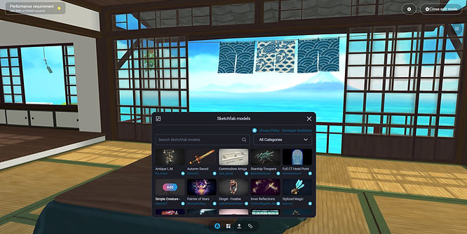 No need to have your own 3D models or be a 3D expert. You get direct free access to sketchfab, just click add and see the model appear in your world, no coding required.No need to have your own 3D models or be a 3D expert. You get direct free access to sketchfab, just click add and see the model appear in your world, no coding required.