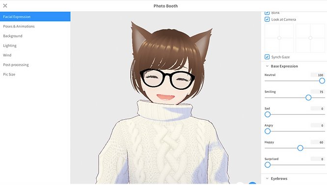 Metaverse avatar with the VRM file type being created on the VRoid Hub platform.
