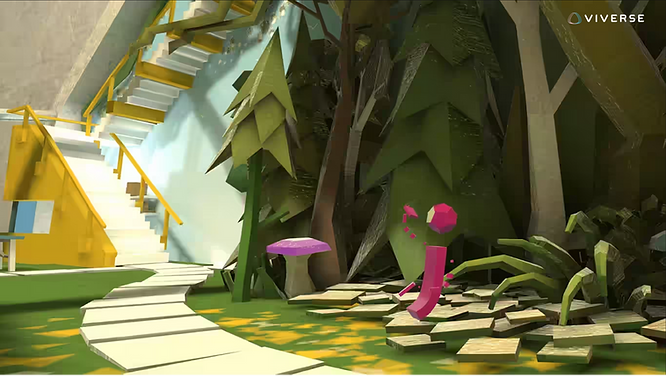 Virtual reality art exhibit featuring natural scenery within the Museum of Other Realities.