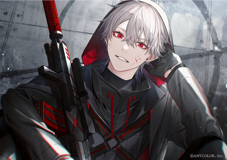 Kuzuha, a highly popular vampire male VTuber from Nijisanji with 1.8 million subscribers. 
