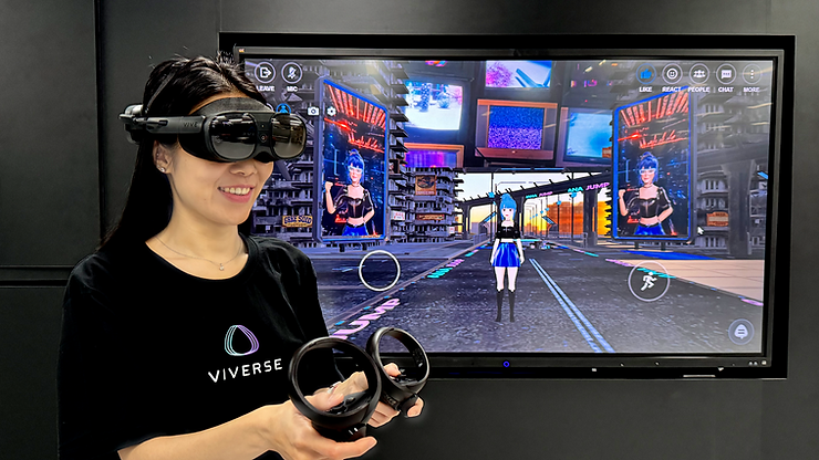 無論透過手機、平板、電腦皆可進入NANA JUMP音樂元宇宙,透過VIVE XR Elite一體機進入則可獲得更沉浸式的體驗