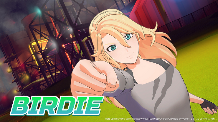 伊芙朝空中揮拳，為擊出BIRDIE 歡呼