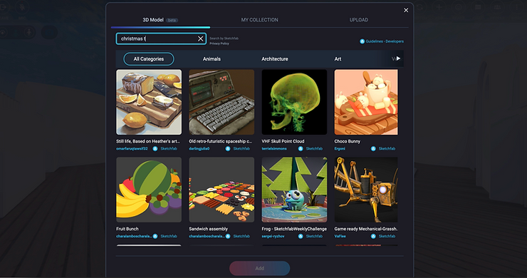 在最新整合的Sketchfab素材庫中,你可以找到各種虛擬3D物件
