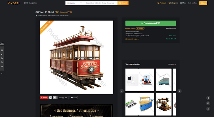 Screenshot of the Pikbest official website 