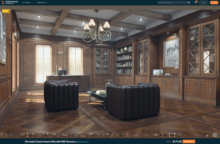Screenshot of the TurboSquid official website 