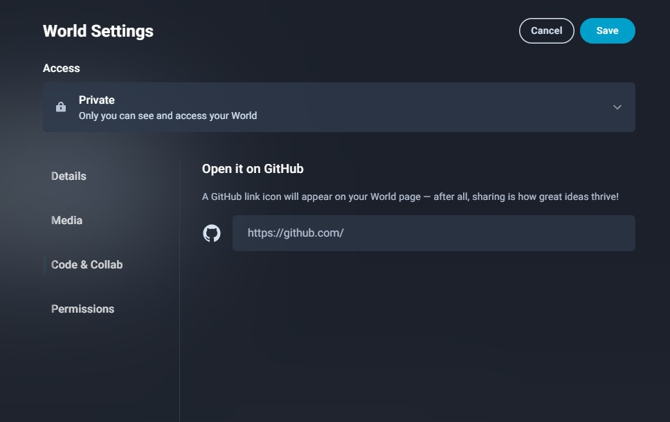Link your GitHub project for your VIVERSE hosted game, world, or art piece.