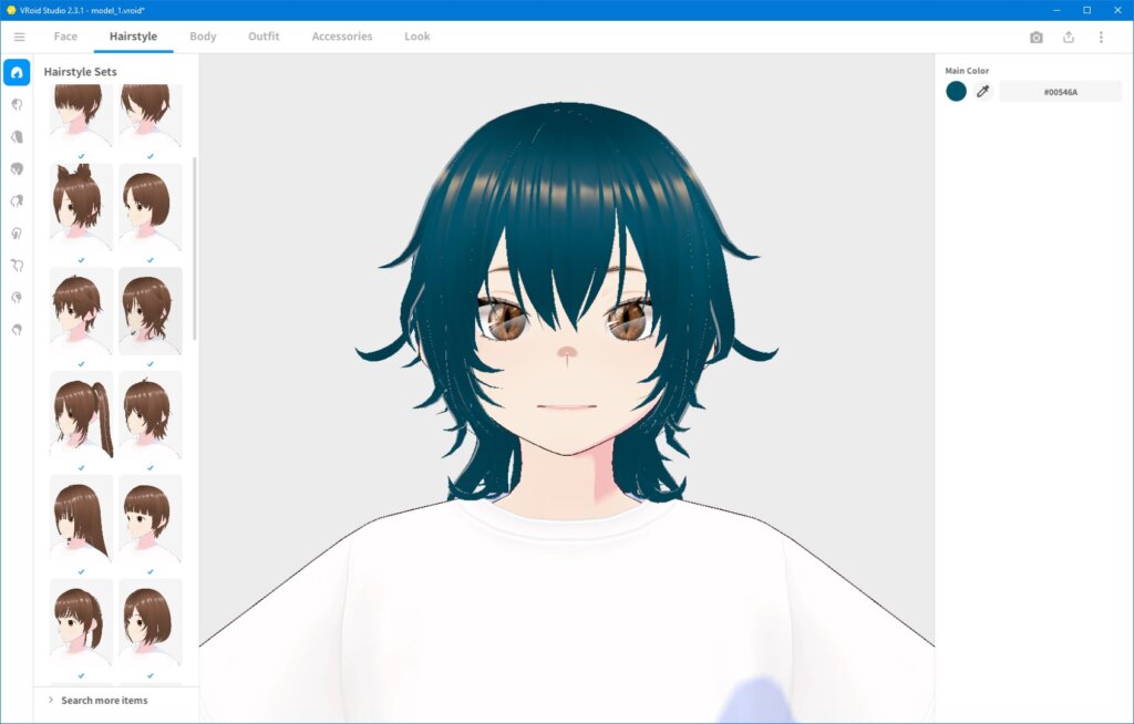 With just a few clicks of preset options, your VRoid model looks completely different from the starting base model.