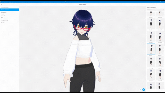 A gif of our finished VRoid model in the Animation preview showcases how simple yet robust VRoid Studio is for its users.