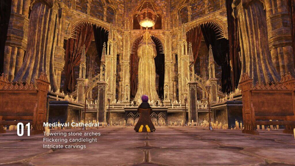 The Medieval Cathedral by Ahdai on VIVERSE Worlds provides beautiful architecture that can lend itself to campaigns steeped in faith and secrets.