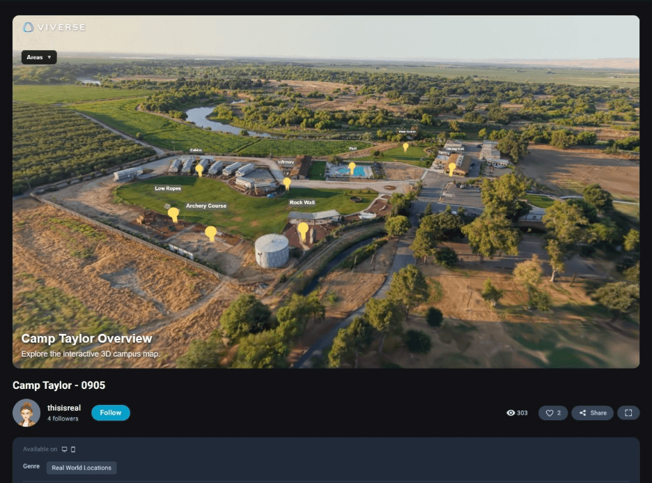 Camp Taylor map overview as seen on VIVERSE.