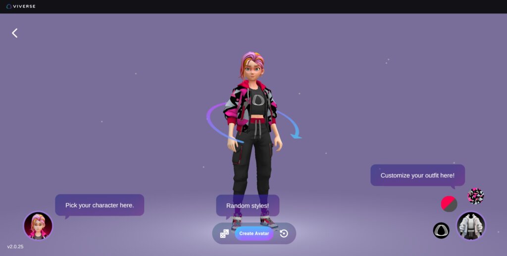The new user interface for building a stylized avatar in VIVERSE is live! All new options to randomize, upload custom patterns and imagery, and more!