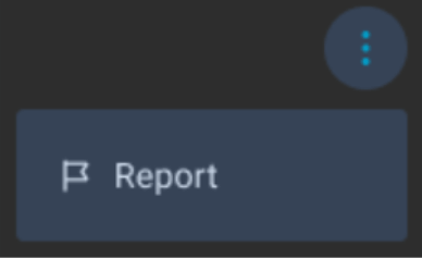 Screenshot of the Report button to flag problematic content.