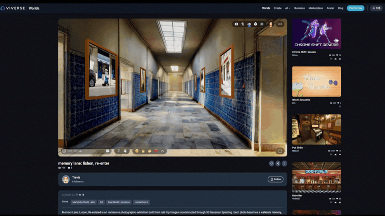 A brief gif showing how you can walk into a photograph to access its 3D world.