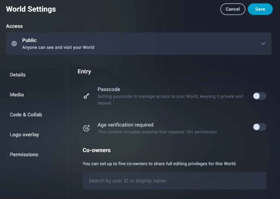 You can add and manage co-owners to your project for better collaboration.