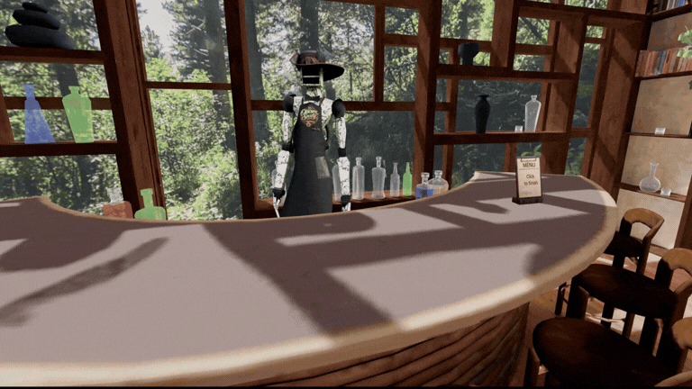 Watch the bartender provide a drink and its details at The Obscura Society.