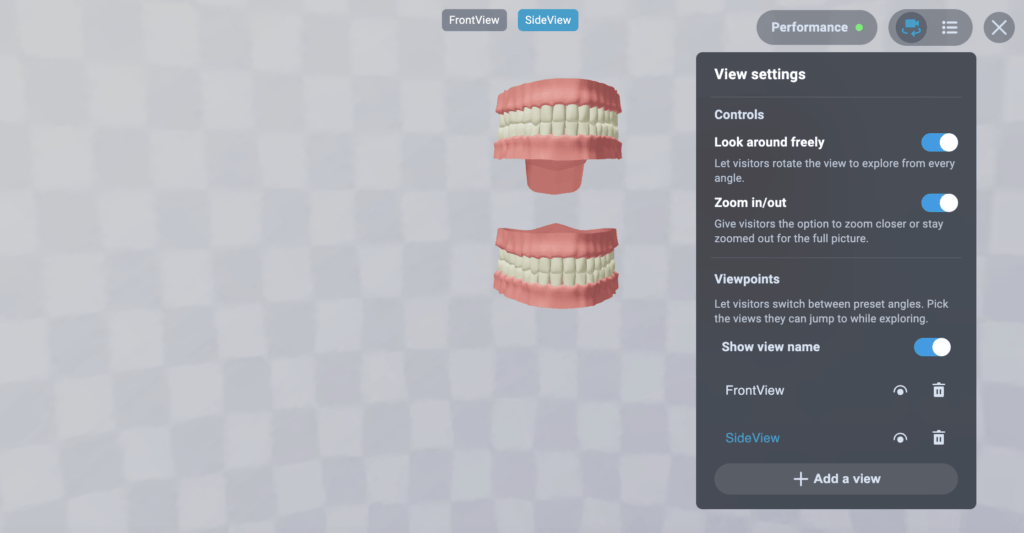 Name your camera viewpoints to navigate and manage your Showroom more efficiently.