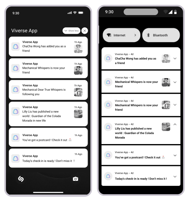 Push notifications keep you connected to your VIVERSE community without needing to open the app.