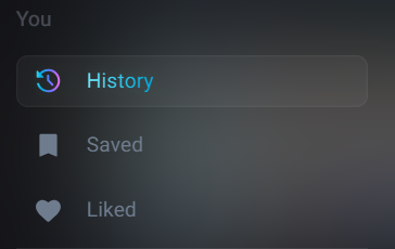 The VIVERSE History tab is located in the sidebar of the website.